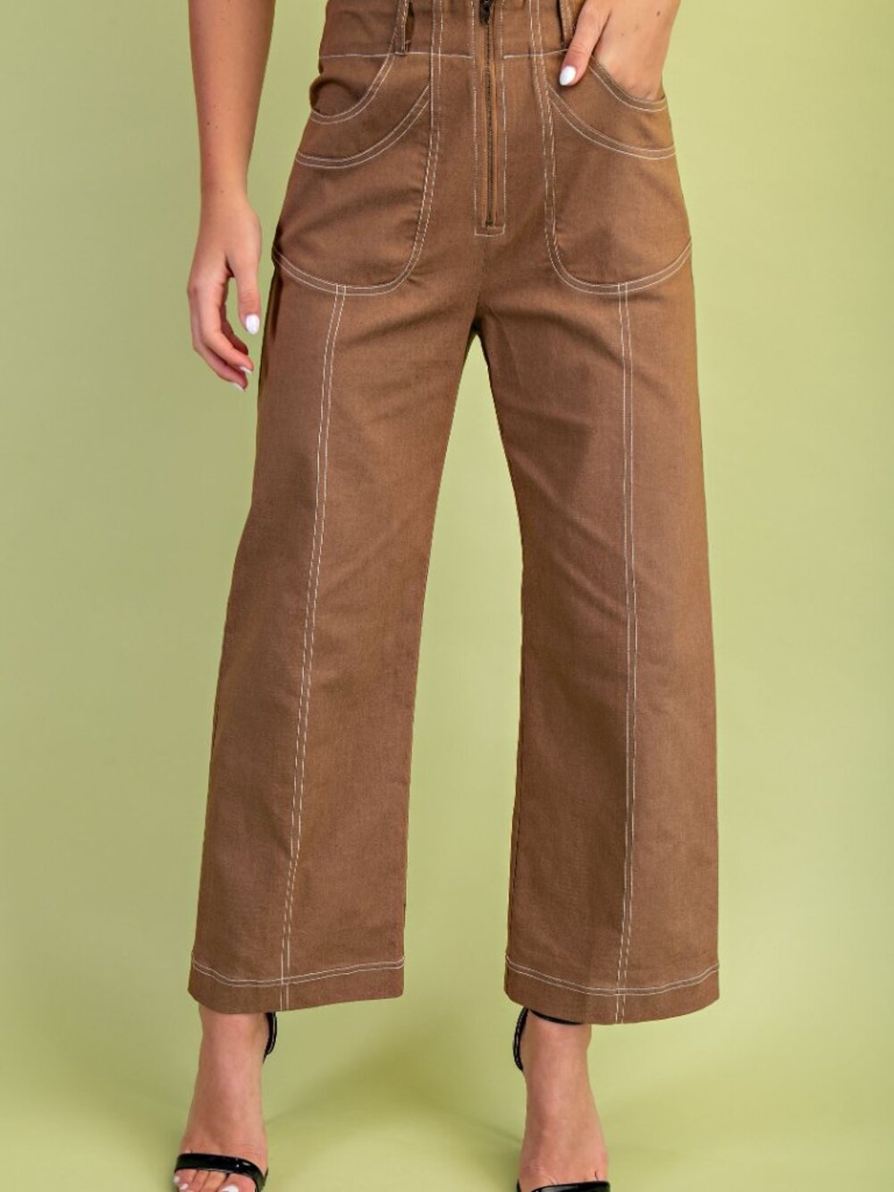 Gigio's Ankle Cropped Exposed Zipper Pants - Picture 7 of 7